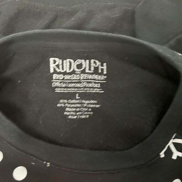 🟢Rudolph Official Merchandise Black & Silver snowflake Christmas Sweater L - Picture 4 of 5
